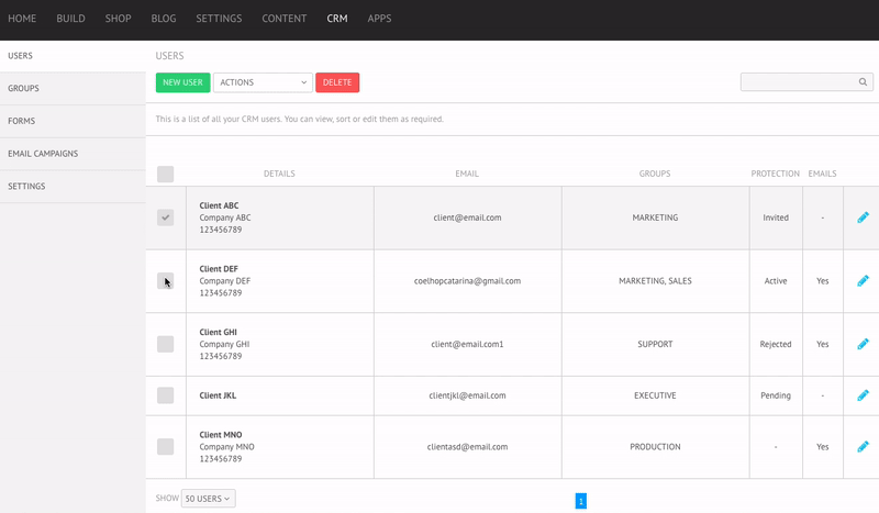 Manage groups